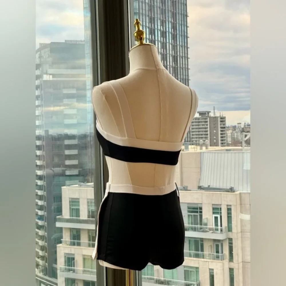 🆕 STAUD 🧿 NWT BIack White Bikini Set- Liv Top - Sz S & Nell Swim Skirt - Sz XS - Picture 8 of 16